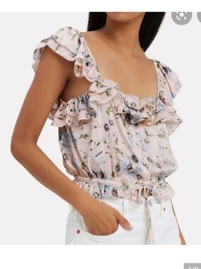 Loveshackfancy Silk Floral Top